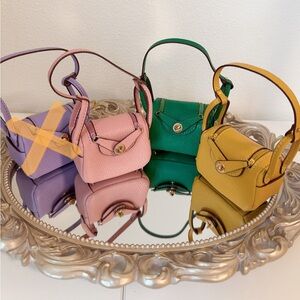 Mini Top Handle Bag Charm Collection – Available in 3 Colors